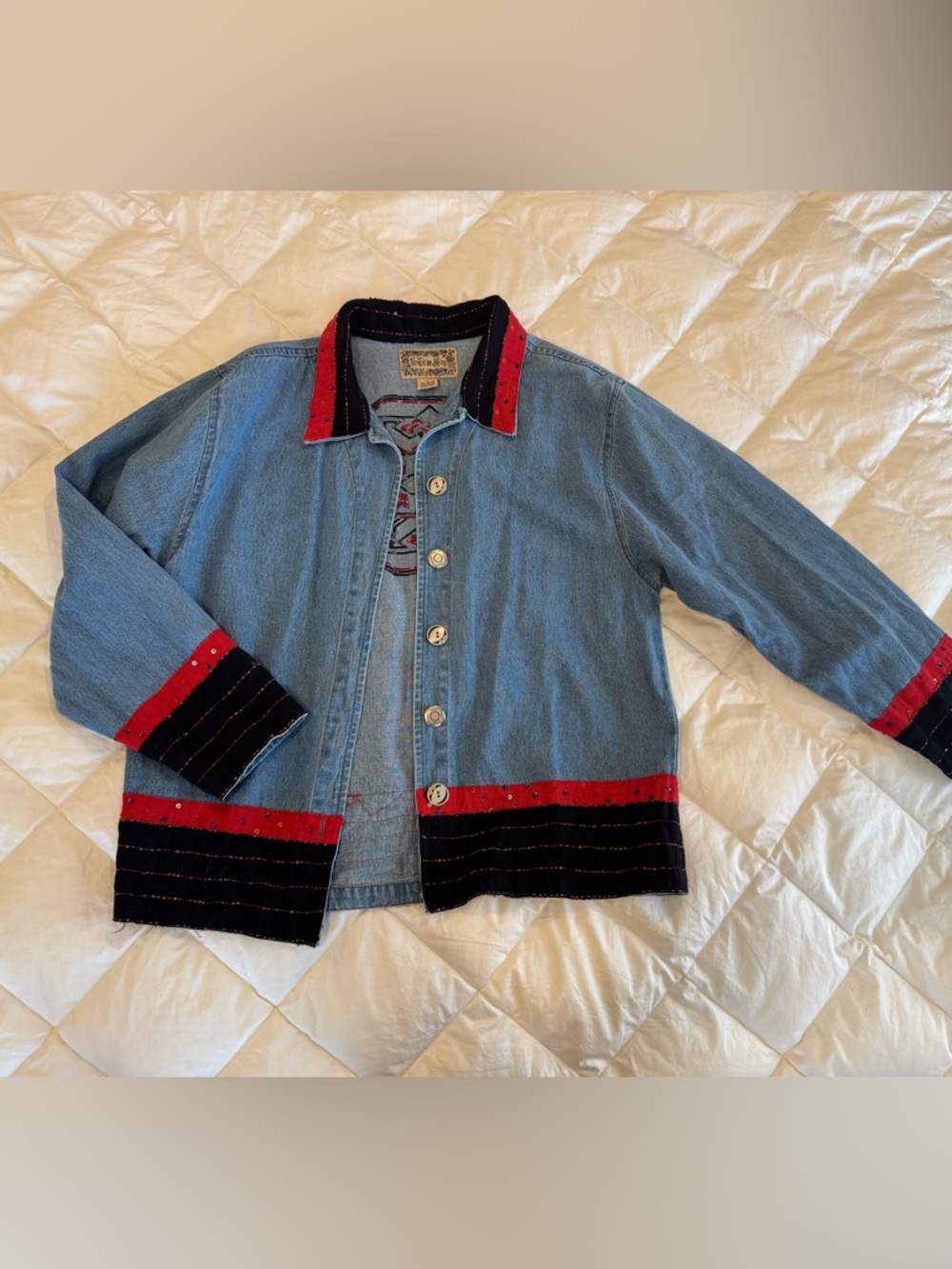 Vintage Tantrum Blues Southwest Style Denim Jacket View 2